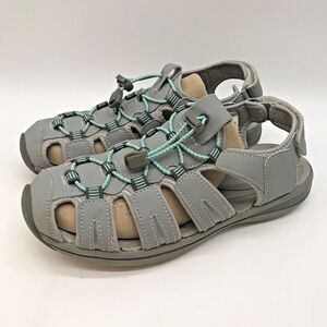 BASS Coral Womens 8M Outdoor Water Sandal Hiking Adjustable Lace Lock Sport Shoe